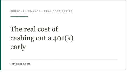 The Real Cost of Cashing Out a 401(k) Early